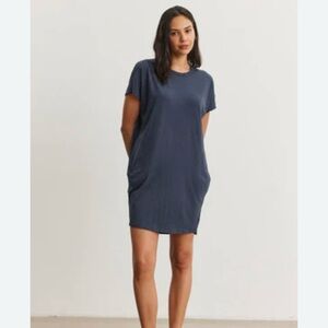 LOFT Lounge Dark Blue Short Sleeve Dress, Size XS